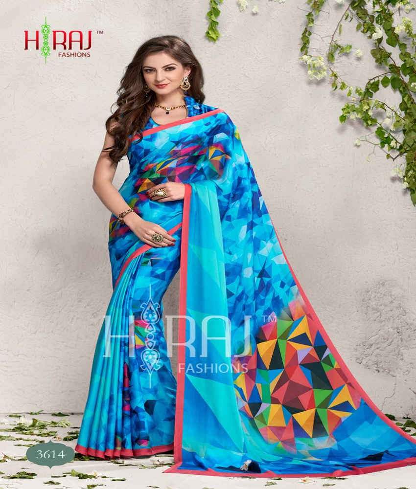 Digital Prints Satin Silk Saree