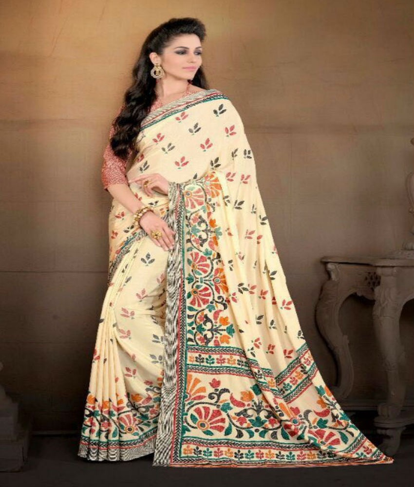 Silkoza Silk Premium Crape Printed saree 
