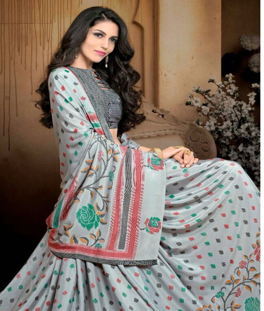Silkoza Silk Premium Crape Printed saree 