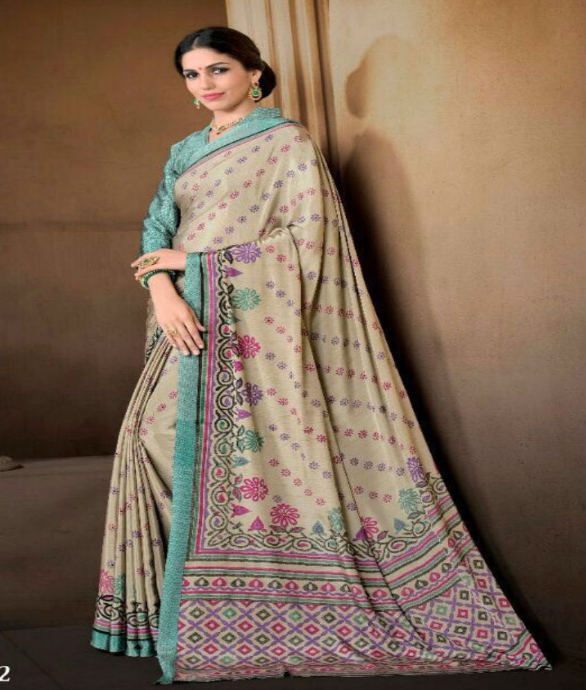 Silkoza Silk Premium Crape Printed saree 