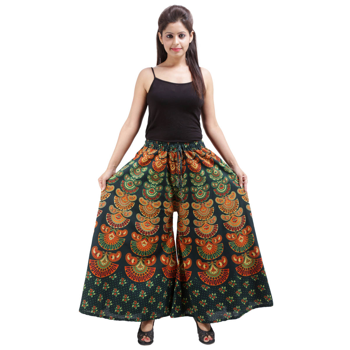Cotton Printed Divider Skirt Like Palazzo
