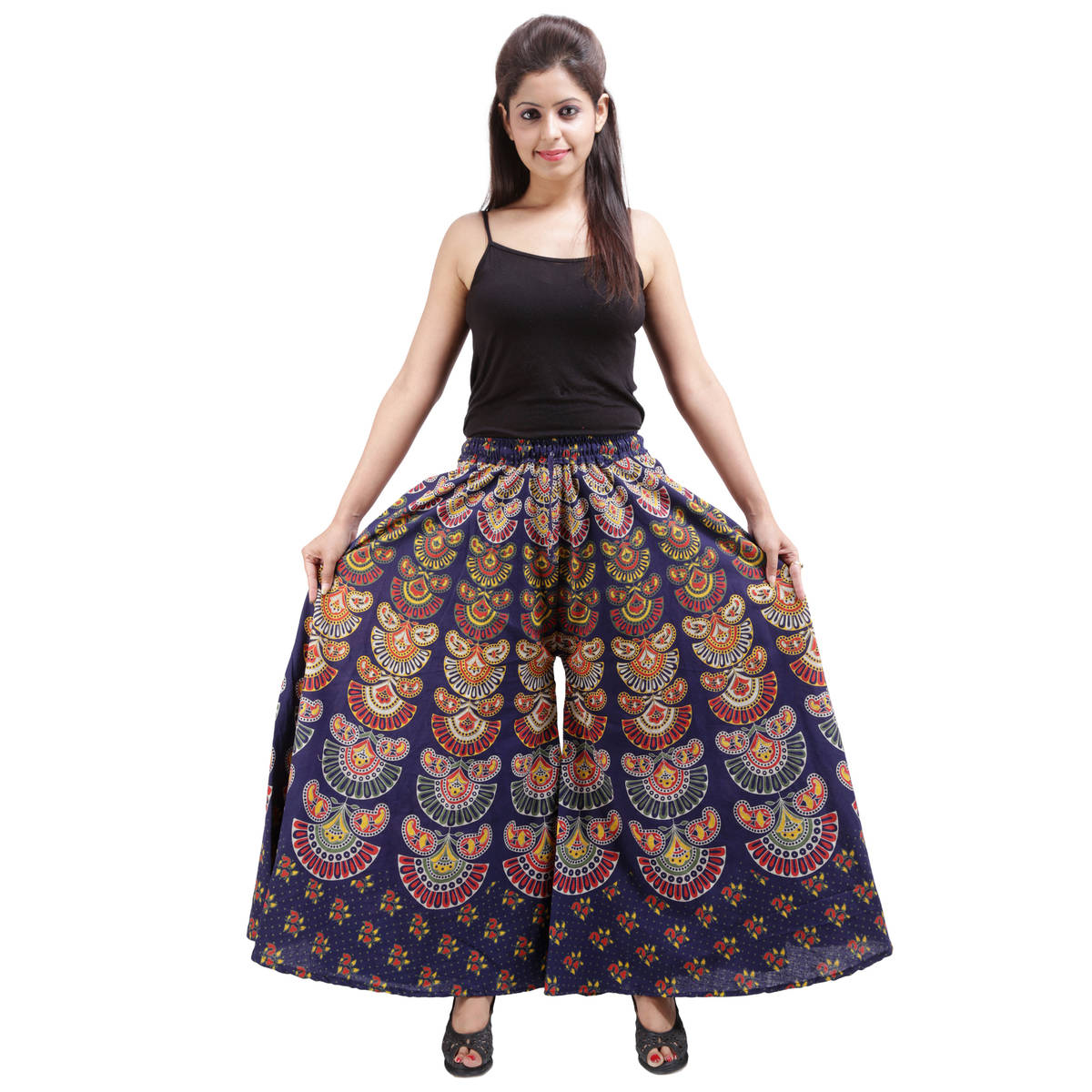 Cotton Printed Divider Skirt Like Palazzo