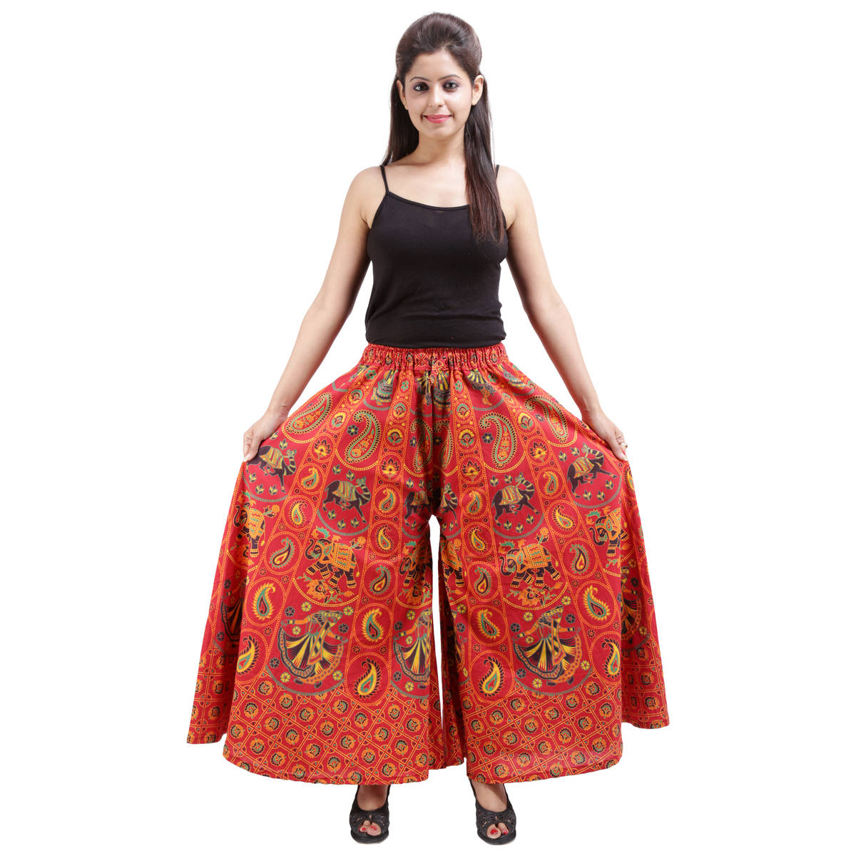 Cotton Printed Divider Skirt Like Palazzo