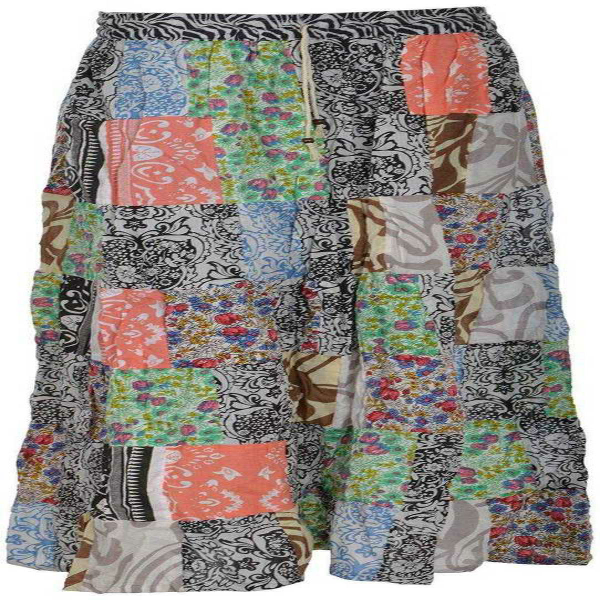 Traditional Patchwork Regular Fit Full Length Cotton Skirt