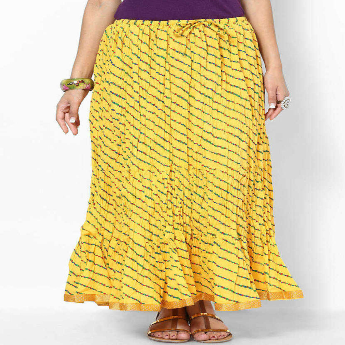 Traditional Regular Fit Full Length Cotton Skirt