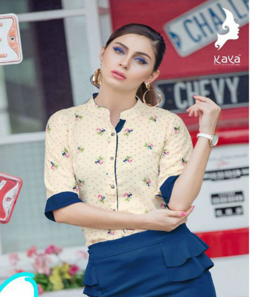 Kaya Lemon Heavy Reyon tie-die Kurti