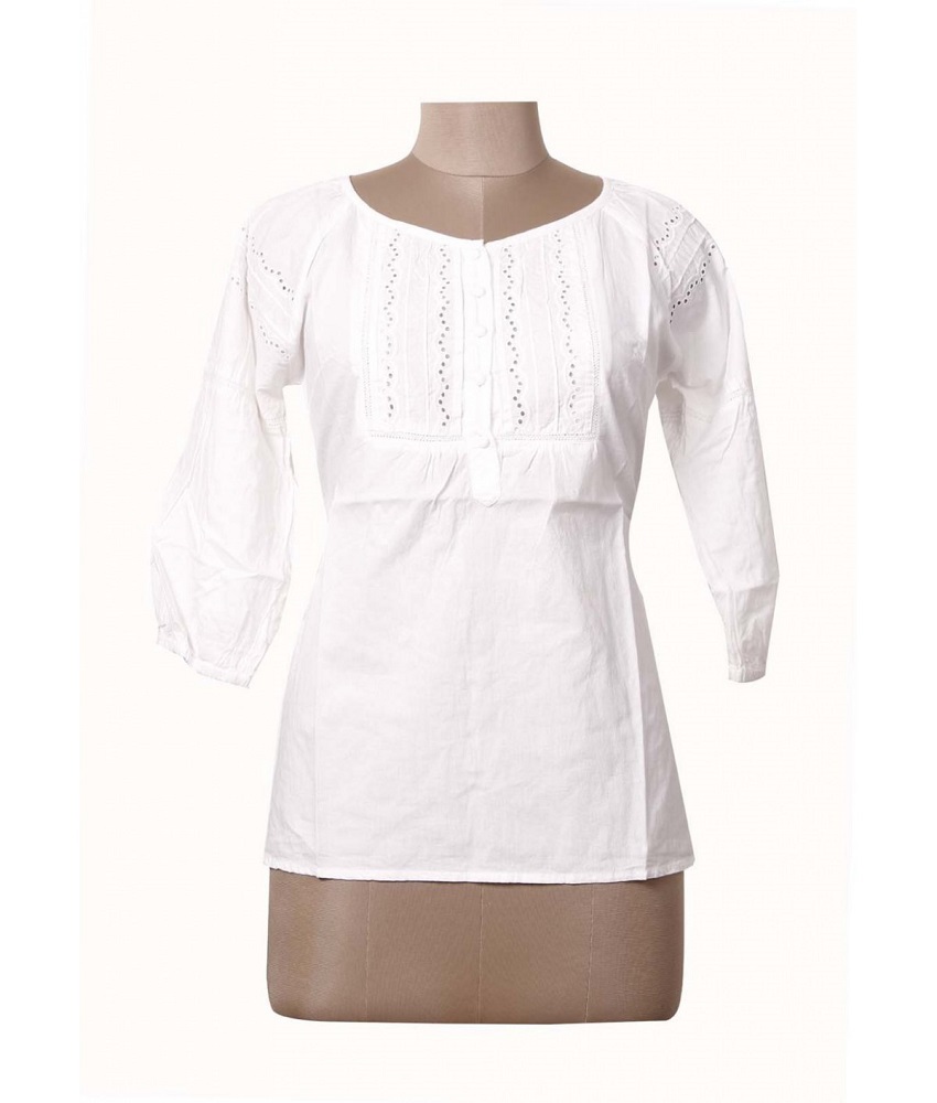 Women Solid  White Top