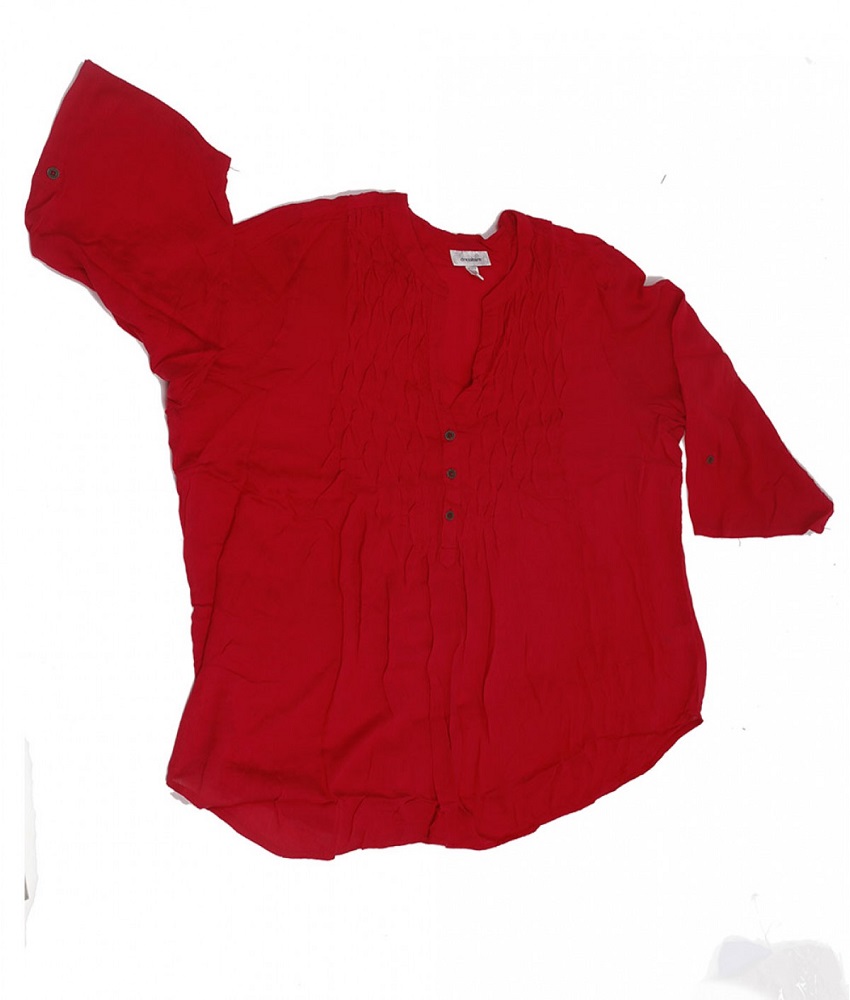 Ashu 3/4 Sleeves Top Colour Red