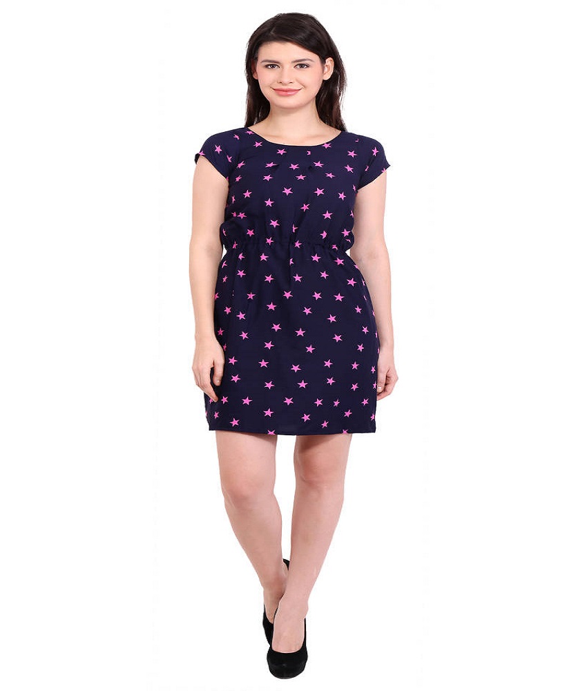  Poly Crepe Printed Western Dress