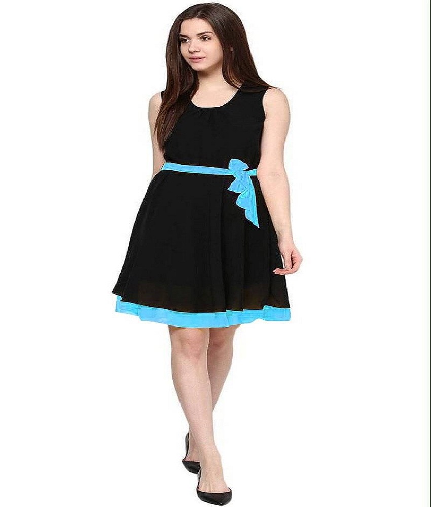 Poly Crepe Western Solid Dress