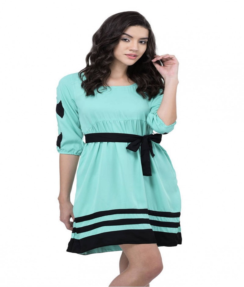 Poly Crepe Western Solid Dress