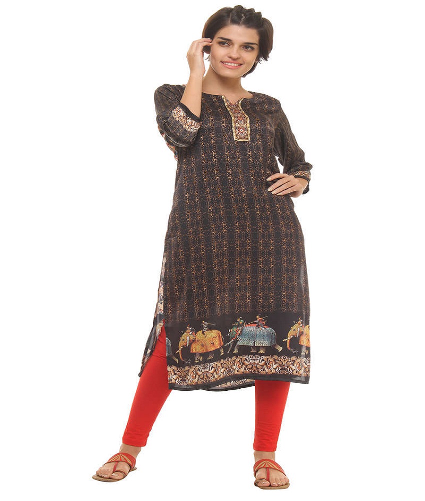 Shree Black Satin Kurti