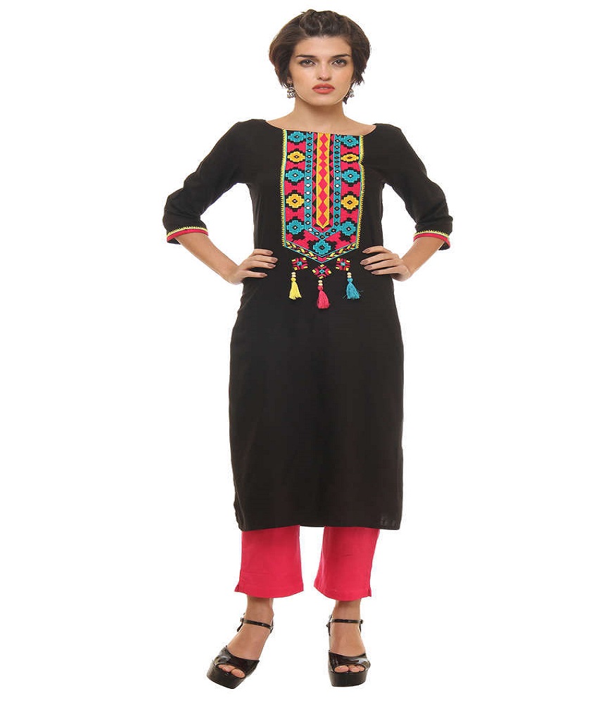 Shree Black Rayon Kurti