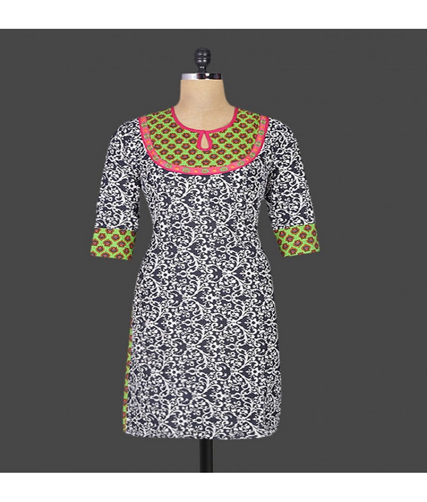 Cotton Straight Embroidery Kurti