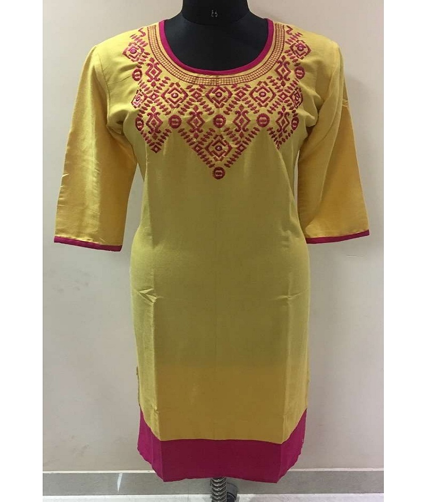 Rayon Mirror Embroidery Kurti