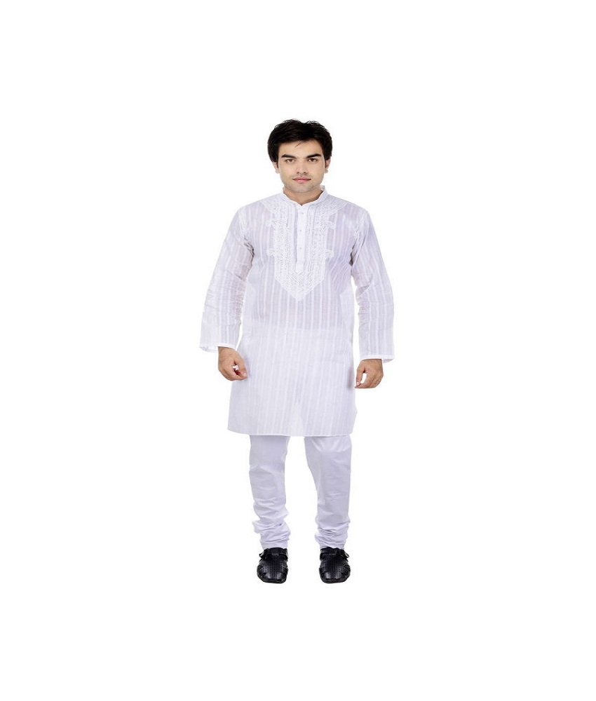 Chikankari Embroidery Men's Kurta Pyjama Set