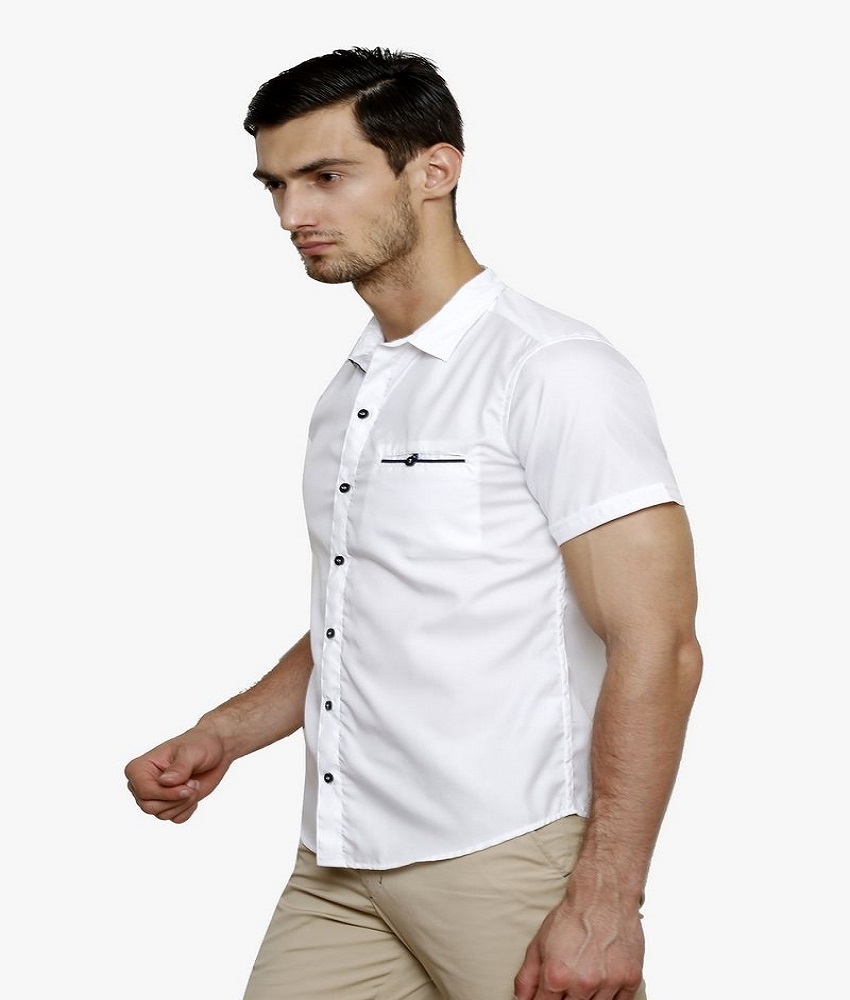 Cotton Blend White Men's Shirt
