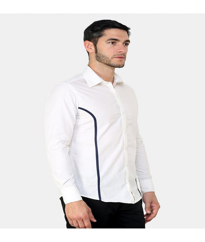 Cotton Blend White Men's Shirt