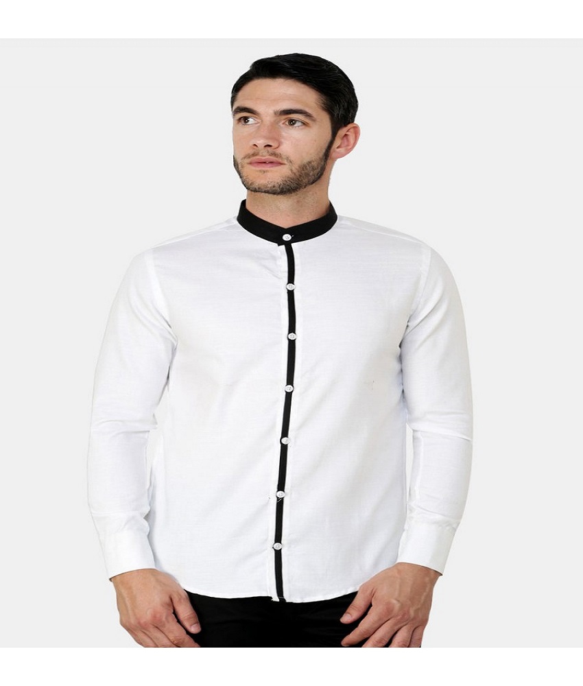 Cotton Blend White Men's Shirt