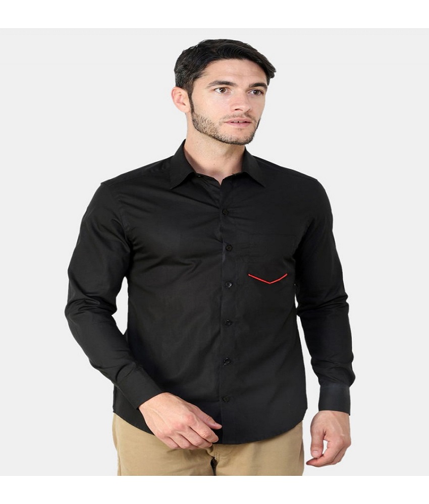 Cotton Blend Black Men's Shirt
