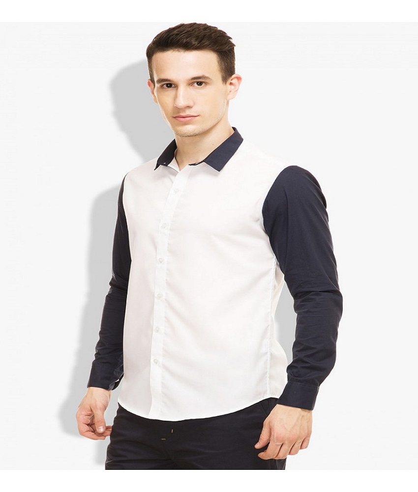 Cotton Blend White Men's Shirt