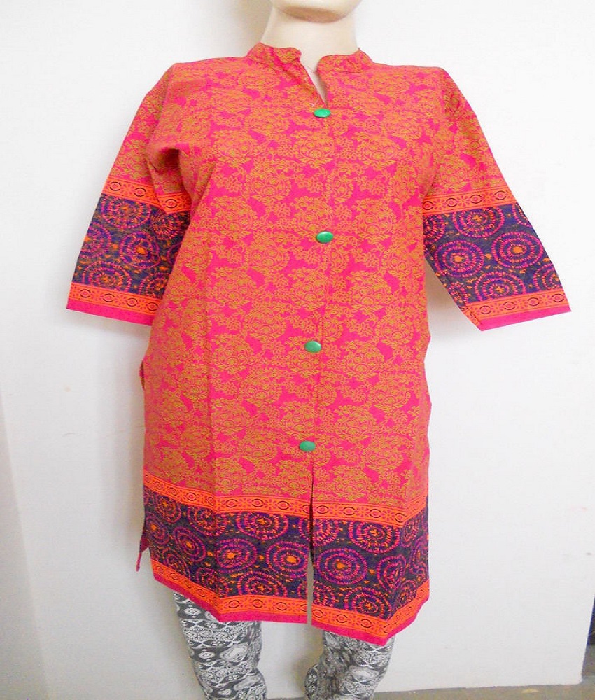 Cotton 40-40 Front Slit Kurti