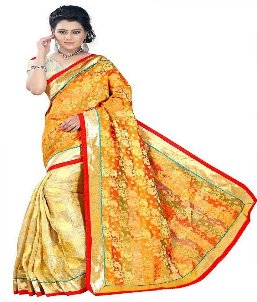 Art Silk Brocade Saree With Blouse