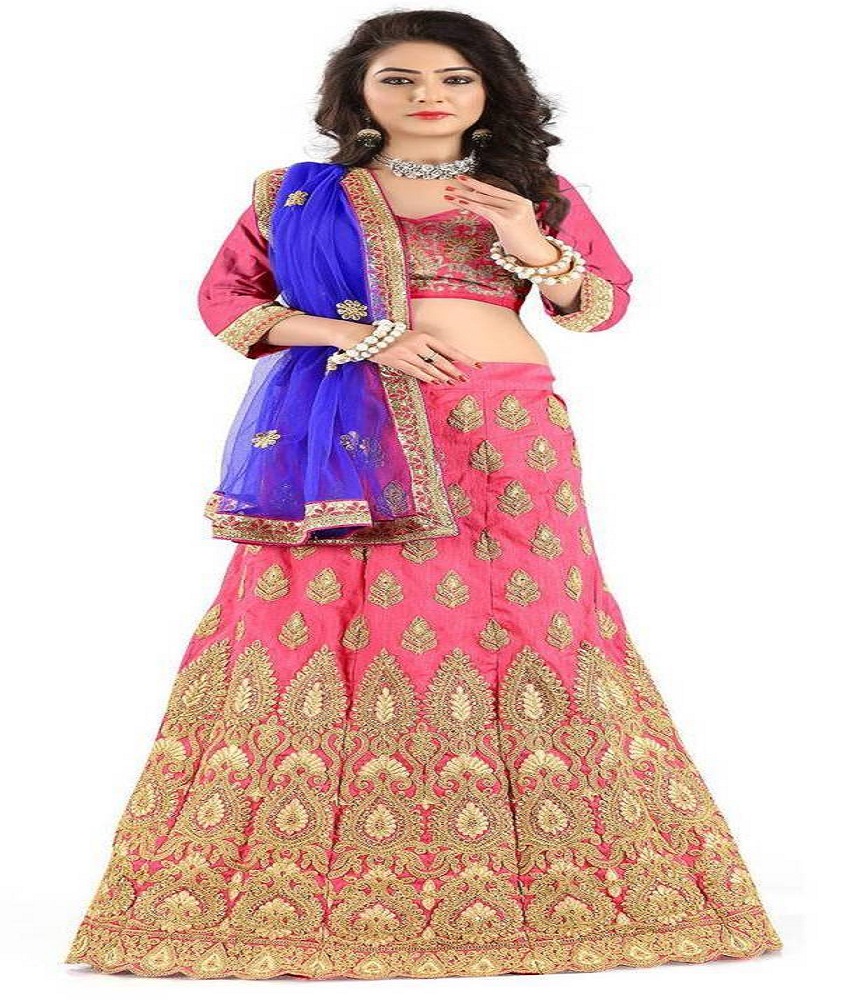 Embroidery Net Unstitched Lehnga Choli