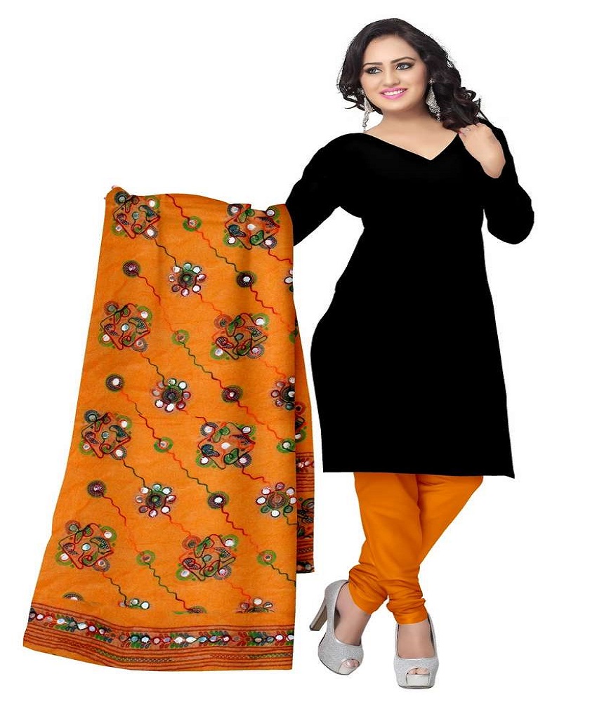 Cotton Kutch Embroidered  duptatta