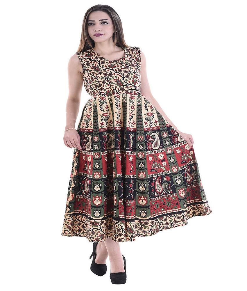 Cotton A Line Midi Dress