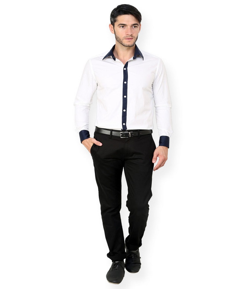 Cotton Blend White Men's Shirt