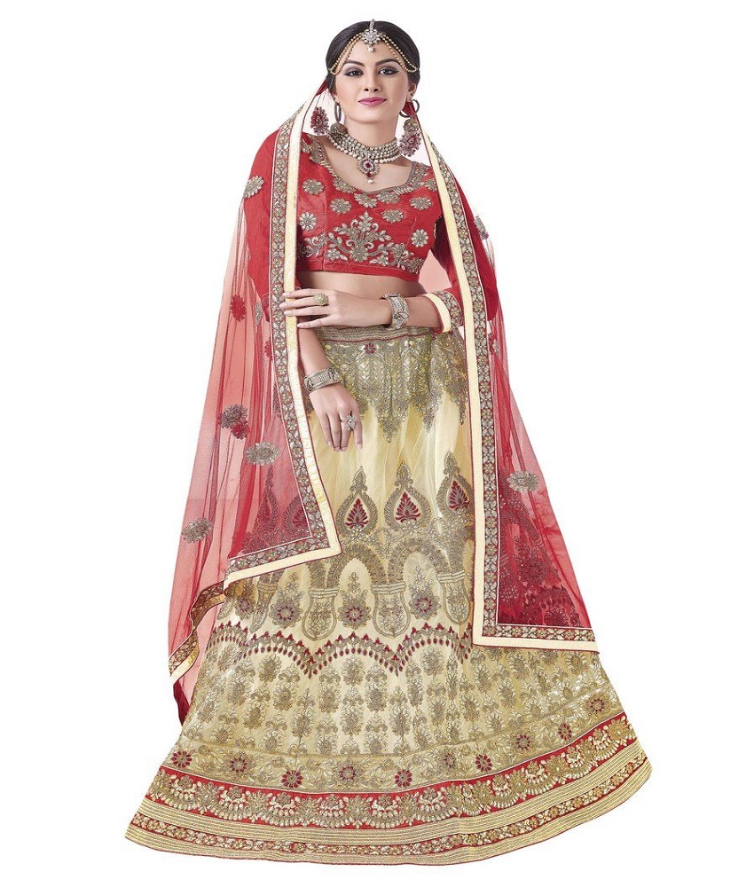 Net Anarkali Embroidery Unstitched Lehenga Choli