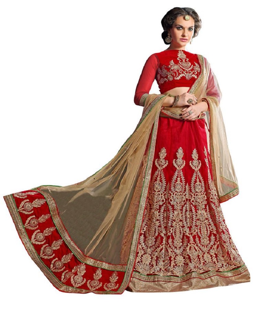 Net Anarkali Embroidery Unstitched Lehenga Choli