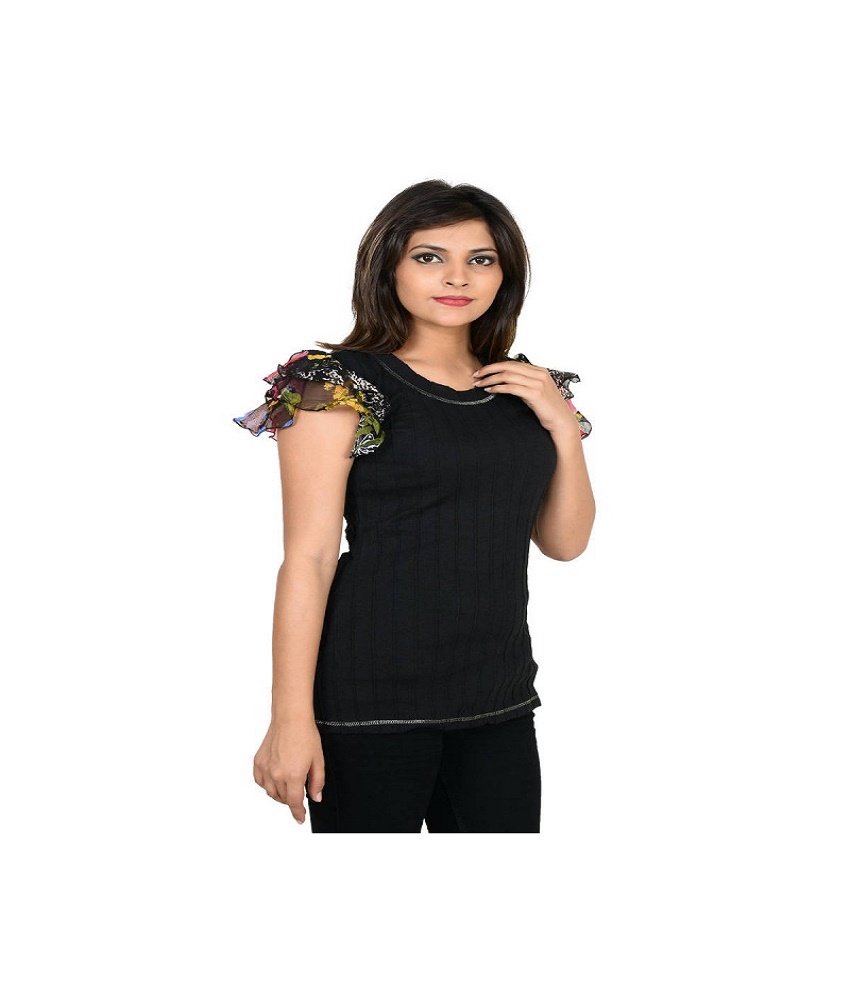 Cotton Borders Printed Roll-up Sleeve Top